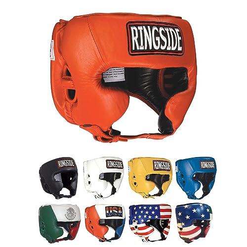 Ringside Competition Boxing Muay Thai MMA Sparring Head Protection Headgear with Cheeks - color: Red, size: Small