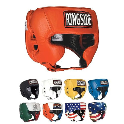 Ringside Competition Boxing Muay Thai MMA Sparring Head Protection Headgear with Cheeks - color: Red, size: Small