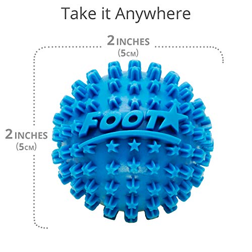 Body Back Foot Star® Massager Ball and Plantar Fasciitis Roller - Soothe Foot Stress, Discomfort, Aches, & Tightness (2-Inch, Blue) - style: Single