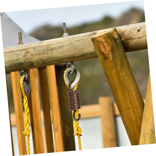 1set Heavy Duty Metal Hammock Swing Springs Hanging Chair Accessories for Porch Use Double Seat Spring Set - color: Coffee