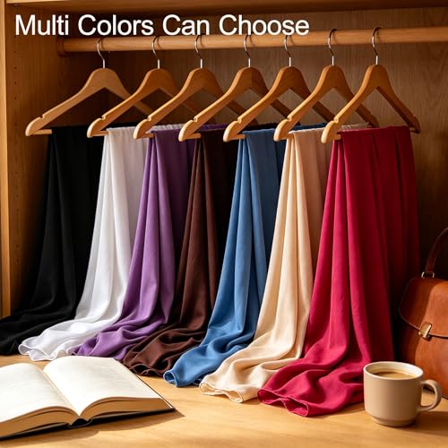 Jersey Hijab Scarf for Women,Lightweight Muslim Turban Head Scarf Modal Feel Hijab Coverings for Prayer with Clip - color: Black