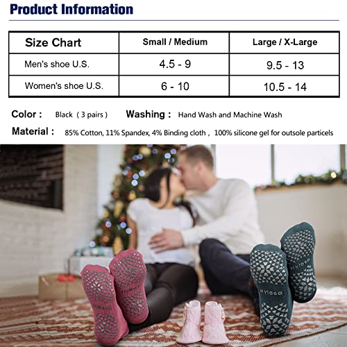 Hylaea Unisex Non Slip Socks with Grip for Yoga, Hospital, Pilates, Barre | Ankle, Cushioned | Breathable Cotton, Thick Cushioned Sole, Anti-Slip, Ankle Protection, Men Women, Ideal for Yoga, Barre, Hospital & Home Use - color: 1. Dark Green Dark Grey Cof