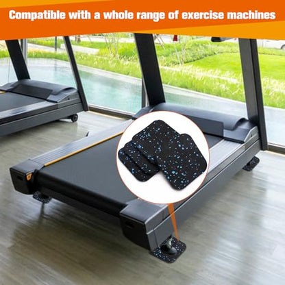 4Pcs Treadmill Mats, Coolrunner High Density Equipment Pads Noise Reduction | For Floor Protection, Washing Machine Pads, Anti Vibration Rubber mats for Stationery Bike, Rowing Machine, Home Gym Station