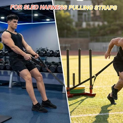 Heavy-Duty Sled Pulling Strap, Tire Dragging Pull Strap for Sled Training, Strength & Conditioning Workouts, Compatible with Harnesses & Belts - size: 3.8cm Wide
