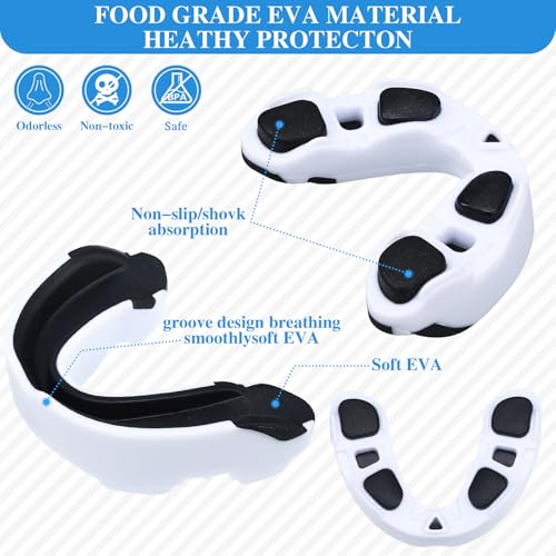 Sport Mouth Guards Gum Teeth Armor Game Guard for Boxing Basketball Football Hockey Karate Basketball Rugby Match - color: Black With White