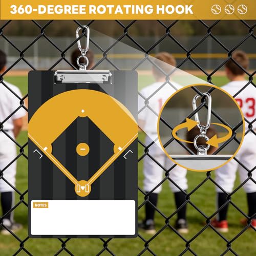 AOLEBA Baseball Lineup Board for Dugout,Dry Erase Magnetic Metal Baseball Clipboard for Coaches - style: Vertical - Black