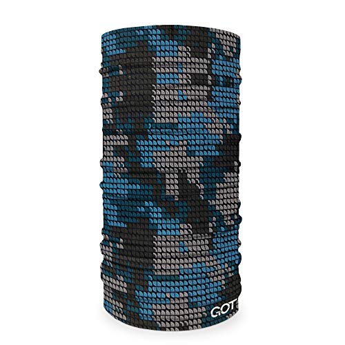 GOT Sports Tube Bandana - Neck Gaiter for Women Men, Face Mask, Neck Wrap, Head Scarf, Curly Hair Sleep Protection - color: Grid Camo