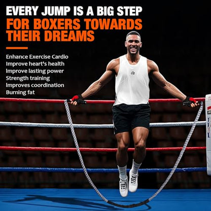 HOXWC Jump Rope, Weighted Jump Rope for Fitness, Heavy Skipping Ropes for Men Women, Home Gym Workout Equipment Set, Suitable for Boxing, Cardio, Training Muscles, Full Body Exercise Weight Loss at Home - style: 2LB