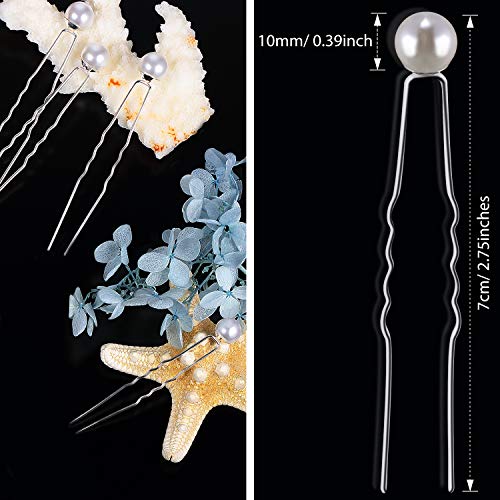 40 Packs Pearl Hair Pins Wedding Bridal Flower Pins for Brides and Bridesmaids Hair Style (0.4 Inch) - style: 0.4 Inch