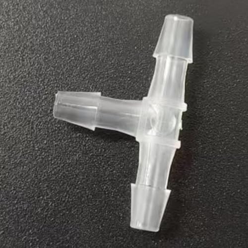 3 Way Tee Connector Equal Barbed T-Fitting 3 Way Hose Barb Adapter for Laboratory Biochemical Analytical Instruments Food Machinery Aquarium Equipment 100pc/pk (3.2mm 1/8'' Cir) - size: 3.2mm 1/8'' Cir
