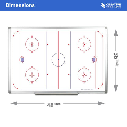 Hockey Playboard Whiteboard 48" x 36" - size: 48" x 36"