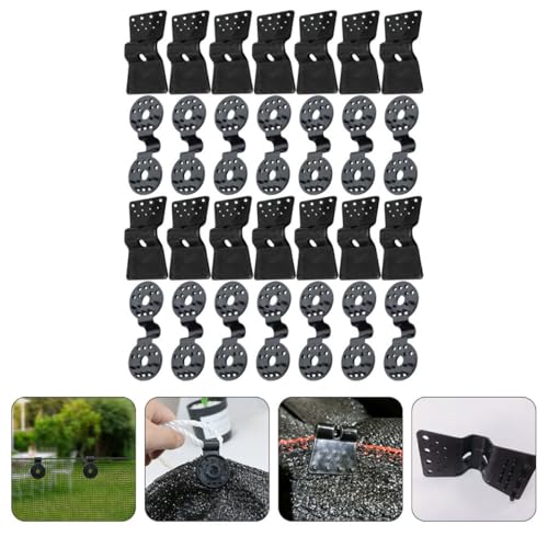30Pcs Non Slip Mesh Buckle Net Clips for Garden Greenhouse Sunshade Clamp with Round and Square Clips Reusable Net Fixing for Backyard Shade Cloth and Plant Cover