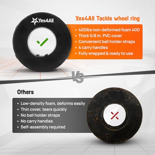 Yes4All Tackling Dummies for Youngth Football, 11lbs /20lbs Leather Block and Tackle Dummies for Contact Drills, Martial Arts - color: B.Black - Tackle Wheel Ring Football