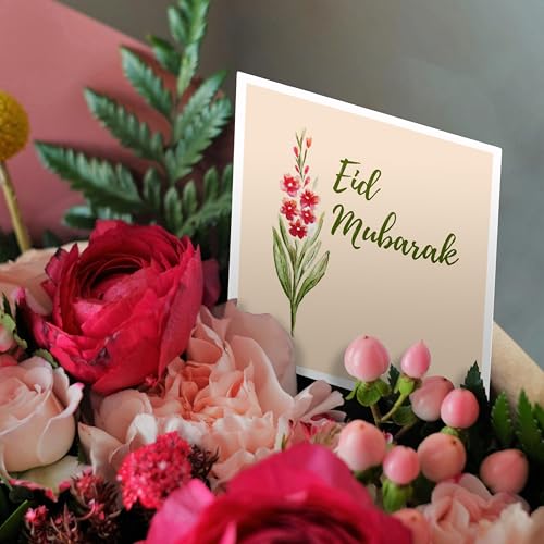 3dRose Image of quote Eid mubarak 1 Greeting Card with envelope