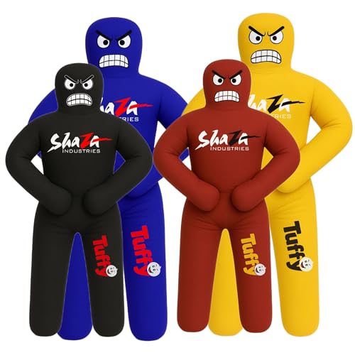 Shaza Toffy Youth Wrestling Dummy, Unfilled Canvas Training Partner, Kids Combat Practice Equipment - color: Black