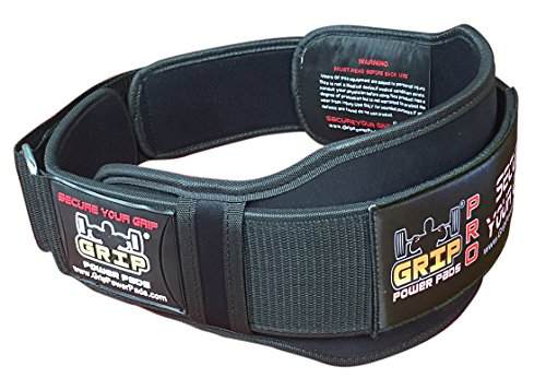 Grip Power Pads Gym Weight Lifting 6" Wide Neoprene Double Belt for Men Back Lumber Support Fitness Exercise Bodybuilding - size: 2X-Large 45" - 48.5"