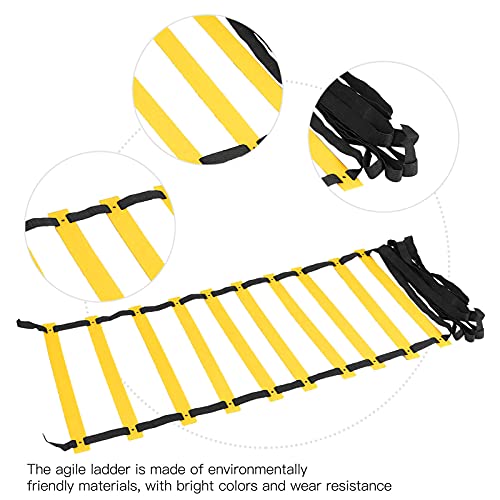 aqxreight Polypropylene Training Agility Speed Ladder Stairs Footwork for Soccer Fitness AccessoryBlack Rope Wear Resistant Strong Reduce Replacement Provide Material Quality