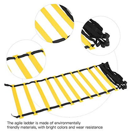 aqxreight Polypropylene Training Agility Speed Ladder Stairs Footwork for Soccer Fitness AccessoryBlack Rope Wear Resistant Strong Reduce Replacement Provide Material Quality
