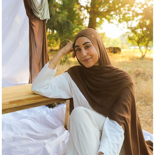 Modal Hijab for Women | Headscarf - color: Chocolate Brown Modal - Plain Hijab