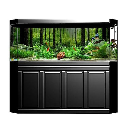 TITA-DONG Fish Tank Background, Forest Tank Aquarium Poster, Aquarium Background Picture, PVC Adhesive Underwater Forest Tank Background Poster Backdrop Decoration Paper(61 * 30cm) - size: 61*30cm