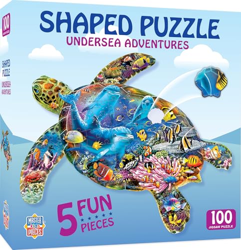 MasterPieces 100 Piece Shaped Jigsaw Puzzle for Kids - Undersea Adventures - 14"x19" - style: Undersea Adventures