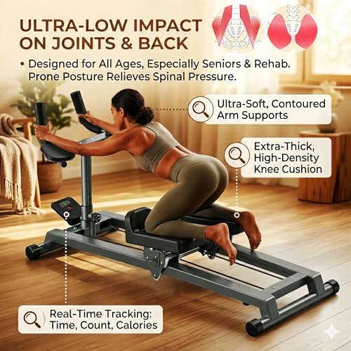3 in 1 Spine Twist Stretcher& Stair Stepper & Waist Trainer Crawling Training Machine Noiseless Spine Twist Stretch Trainer with Adjustable Hand Grips LED Display Steel Frame Full Body - color: Sliver B, size: 54"