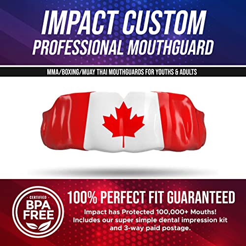 Impact Mouthguard Boxing, MMA, Muay Thai Sports Mouthguards for Youth Adults, Professional Custom-Fit, Canada - color: Canada