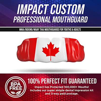 Impact Mouthguard Boxing, MMA, Muay Thai Sports Mouthguards for Youth Adults, Professional Custom-Fit, Canada - color: Canada