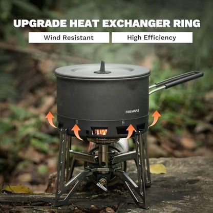 Fire-Maple Petrel Ultralight Camping Pot, Foldable Handle, 800ml | 30% Faster Boil, Heatproof & Locking Handle, Hard Anodized Aluminum, Compatible with 3 & 4 Prongs Stove, 188g