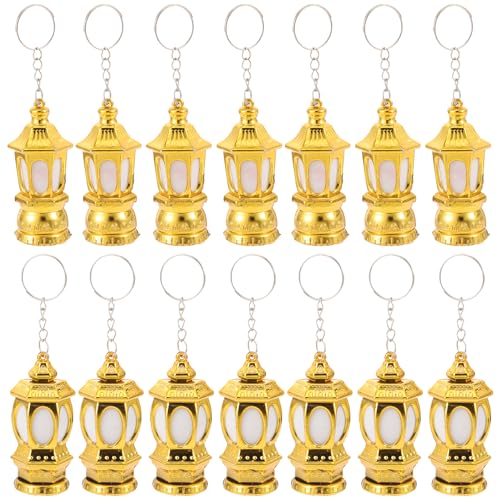 Beaupretty 20PCS Ramadan Mini Keychain Flashlight Mini Lantern Keychains Ramadan Lantern Purse Light Handbag Keyring Pocket Islam Eid Gift (Random Color)