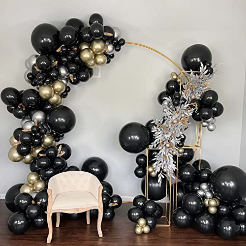 Voircoloria 130pcs Black Balloons Garland Arch Kit, 18 12 10 5 Inch - color: 04 Black, size: 5/10/12/18 inch - 130pcs