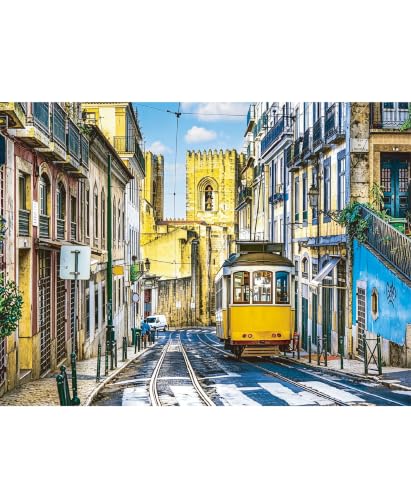 1000 Piece Puzzle for Adults, Jigsaw Puzzle with Street in Lisbon - color: St. in Lisbon, Portugal