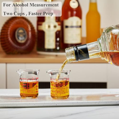 High Borosilicate Glass Measuring Cup with V-Shaped Spout, 30ml (1oz) | Pack of 2 – Precision Glass Measuring Cup for Kitchen & Bar - size: 30 ML/1 OZ(Pack of 2)