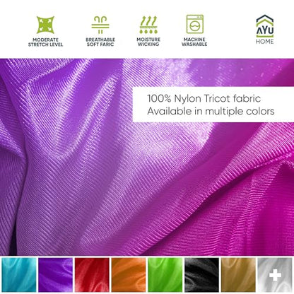 AyuHome Aerial Silks Kit for Home - Premium Yoga Swing for Adults with 660 lbs Capacity - Versatile Aerial Yoga Hammock for Gymnastics Training - color: Aerial silk - Purple & Pink - New