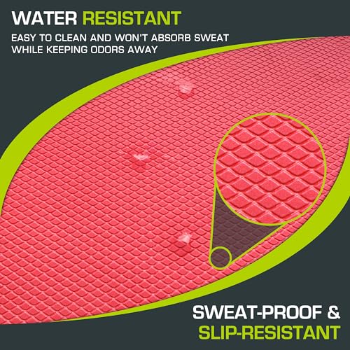 ProsourceFit Exercise Balance Pad, Non-Slip Cushioned Foam Mat & Knee Pad for Fitness and Stability Training, Yoga, Physical Therapy - color: Red, size: XL - (18.75" x 15")