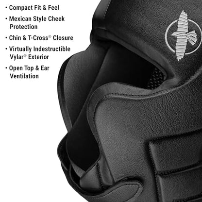 Hayabusa T3 Boxing Headgear Adjustable - color: Black, size: Medium