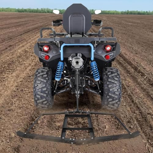 Garvee 66 Inch Wide Heavy Duty Drag Harrow – Pin Hitch, Tow Behind Landscape and Lawn Leveling Rake, Grader and Spreader for Tractors, ATVs, UTVs, Mowers – 50lbs Max Load, 35 Inch Length, for Gravel - size: 66 in