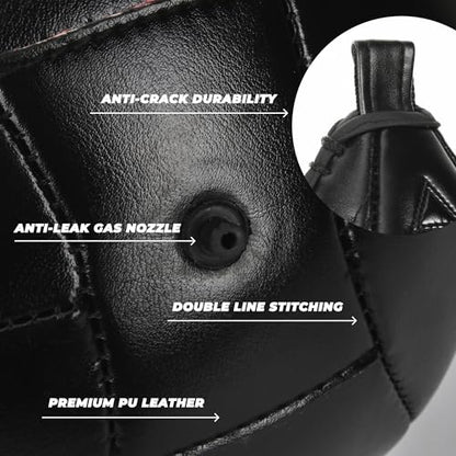 BOXERPOINT Speed Bag for Boxing - Durable PU Leather Punching Bag for Adults - Anti-Leak Boxing Bags Home Gym Training Equipment, Portable Heavy Bags - Large Reflex Ball, Indoor & Outdoor