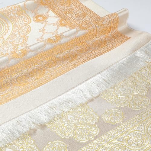 Prayer Rug Muslim Prayer Mat for Kids Men Women - Soft Thin Prayer Carpet Mats Islam for Eid Travel Ramadan, Mubarak Islamic Gifts (Champagne) - color: Champagne