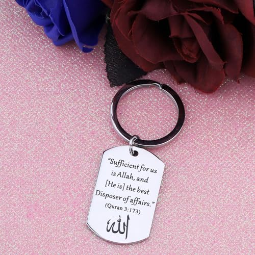 LQRI Islamic Quran Verse Keychain Sufficient for Us Is Allah The Disposer of Affairs Quran 3:173 Muslim Religious Gift