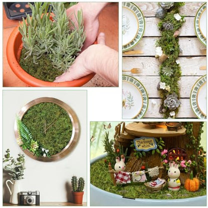 YUNVI 17.6 OZ Large Capacity Artificial Moss for Potted Plants and Crafts | Faux Moss Grass for Indoor Planters Craft Projects Floral Arrangements Decorative Greenery and Hamster Habitats