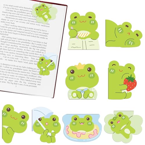 Frog Magnetic Bookmarks Gifts - 8 Pcs Cute Cartoon Animals Bookmark - style: Frog