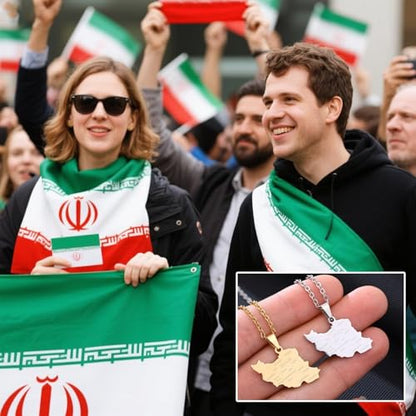 Iran Necklace Iran Map Charm Necklaces Dainty Gold Necklaces for Women Silver Jewelry Gifts for Women - color: A1