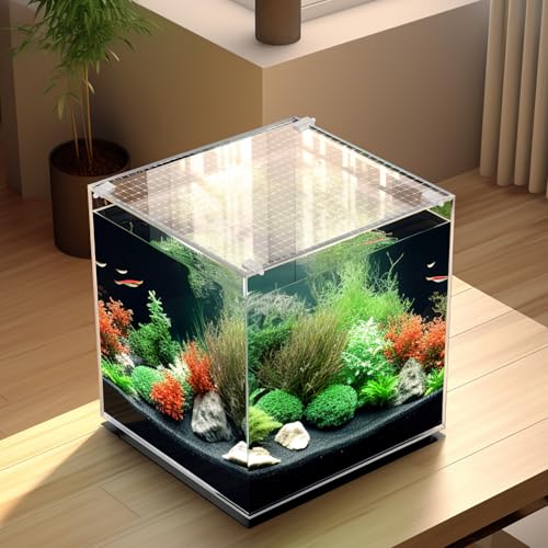 ibasenice Fish Tank Anti-Escaping Net Aquarium Mesh Cover Practical Fish Tank Netting Cover with 5 Brackets 27.55 X 20.86 in Breathable Top for Easy Cleaning