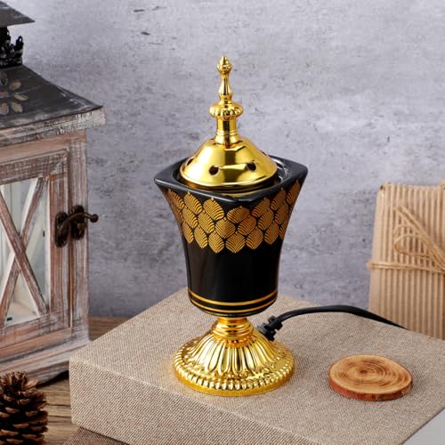 Ciieeo Electric Incense Burner Middle Eastern Style Plug-in Censer for Home Decor Bedroom Living Room Air Purification Relaxation 7.67X2.95X2.95In Us Plug