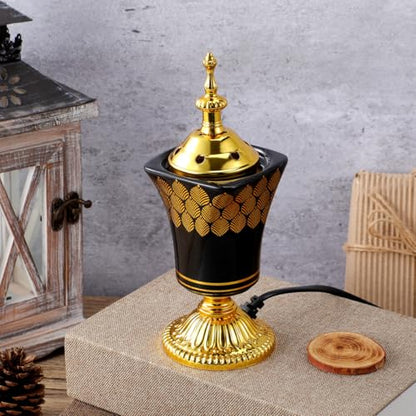 Ciieeo Electric Incense Burner Middle Eastern Style Plug-in Censer for Home Decor Bedroom Living Room Air Purification Relaxation 7.67X2.95X2.95In Us Plug