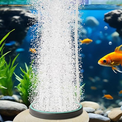 2inch Nano Aquarium Air Stone, Quiet Bubble Diffuser | Nano Ceramic, Ultra-Fine Bubbles, Complete Kit, Hydroponics & Shrimp Tank - size: 2 inch