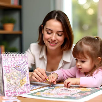 Scene Sticker – 20 Sets DIY 3D Sticker Scene Book Cute Cartoon Stickers Kit – Fun Sticker Therapy Activity for Stress Relief, Crafts & Gifts - color: Pink - 20 Sets