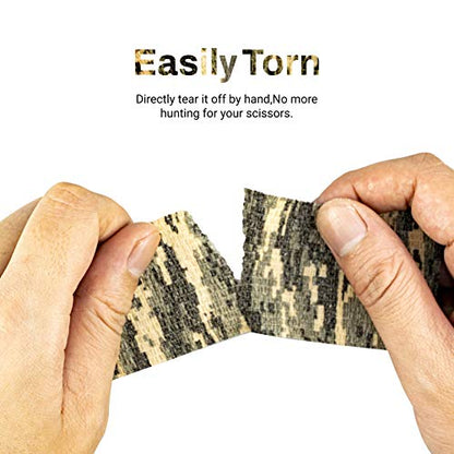 FRESINIDER 9 Rolls Self Adhesive Wrap Athletic Tape Gauze, Breathable Elastic Cohesive Bandage for Sports Injury & Pet (7 Pcs 2" x 5 Yards + 2 Pcs 1" X 5 Yards) (Digital Woodland Camo) - color: Digital Woodland Camo