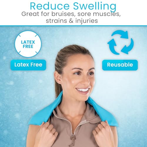Arctic Flex Neck Ice Pack - Cold Compress Shoulder Therapy Wrap - Cool Reusable Medical Freezer Gel Pad for Swelling, Injuries, Headache, Cooler (Large (1 Pack)) - size: Large